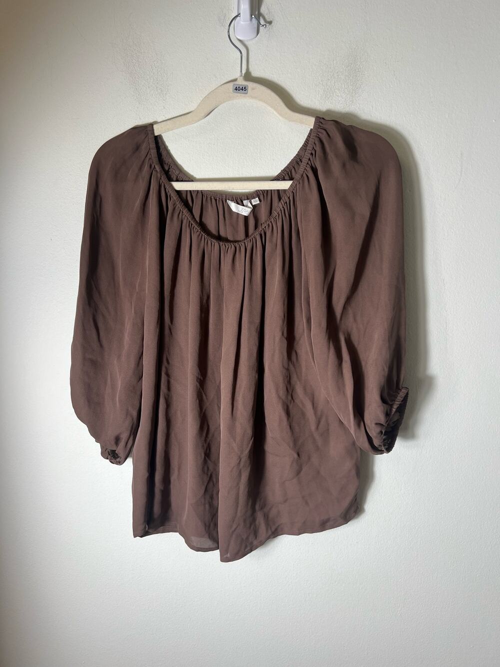 Zoa New York Sheer Brown Off The Shoulder Top Sz XS